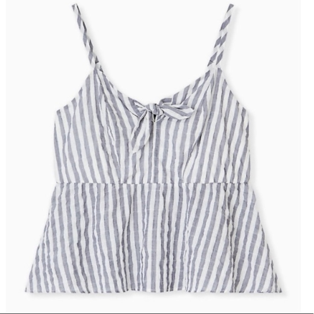 Torrid Stripped Midi Peplum Tank Top